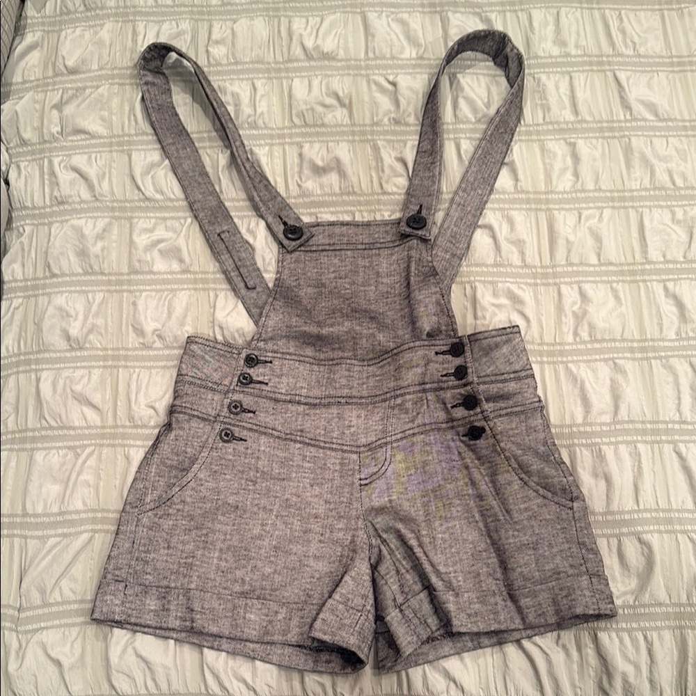 Bebe Charcoal Textured Shortalls
